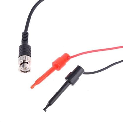 1.1M 3.61ft BNC Oscilloscope Test Probe Dual Hook Clip Male Plug Cable Lead Wire Connector C5AC