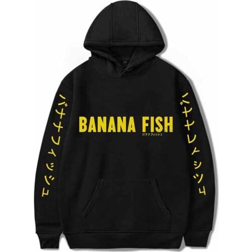 Harajuku Banana Fish Printed HoodieFashion Ash Lynx Anime boys/girls Streetwear Unisex Clothes Pullover Coat Sweatshirt Hooded