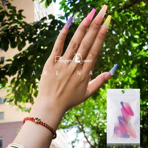 Extra Long Fake Nails Coffin Glossy Press on Nails Ballerina Acrylic False Nails for Women and Girls 20Pcs