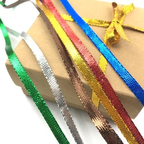 5meters Polyester Gold Silver String Rope Christmas Decor Ribbon Bows Craft DIY Gift Box Wrapping Baking Packaging Decoration