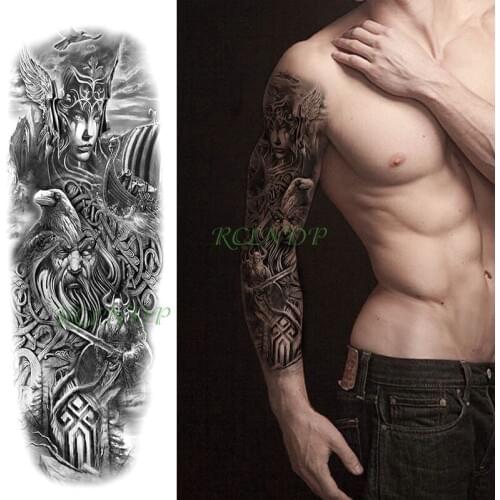 Waterproof Temporary Tattoo Sticker Female General,Goddess and Old Mage,Dark Personality Creative Full Arm Tatoo for men women