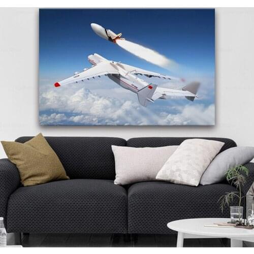 Air launched space shuttle fantasy living room decor home art decoration wood frame fabric poster