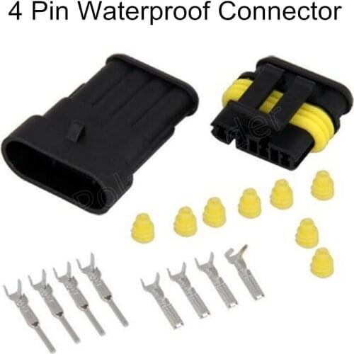 High quality Auto 4 Pin wire connector 4 Way 4P auto connector Male and Female Waterproof Electrical Plug with cable