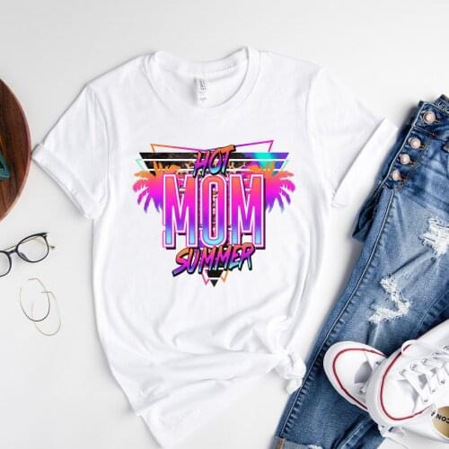 Hot Mom Summer Print Harajuku Top Women T-shirt Casual O-collar Short Sleeved Ladies Basic Women T-shirt Girl,Drop Ship
