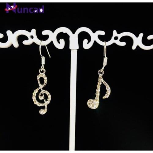 Womens Fashion Temperament Asymmetrical Korean Geometric Notes Music Asymmetric Earrings Earing Women Gifts for Wife