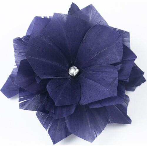 1 Pieces Beautiful Blue Feathers Flower DIY Wedding Jewelry Corsage Making Accessories Headdress Decoration Plumes Crafts