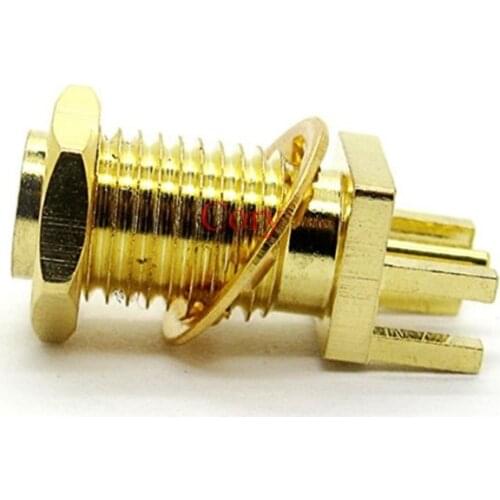 10pcs SMA Male for 1.6mm thick solder edge PCB mount straight RF connector Gold plated PCB SMA Male Coaxial Connector CZYC
