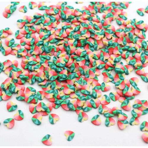 100g/Lot Polymer Clay Colorful Love Heart Slices Sprinkles for DIY Crafts Filling Decoration Accessories