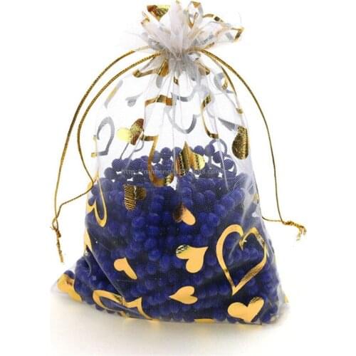 100Pcs 15*20cm Drawable Organza Bags for Christmas Wedding Gift Bags & Pouches Packaging Bags Jewelry Packing 5Z