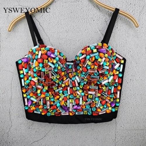 2020 New Style Cute Candy Vest Fashion Dance Performance Breast-wrapped Womens Bustier Crop Tops D-023