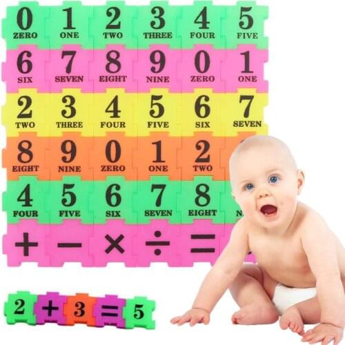36Pcs Kid Number Symbol Building Blocks Jigsaw Puzzle Game Early Educational Montessori Toy Assembling Puzzles Gift