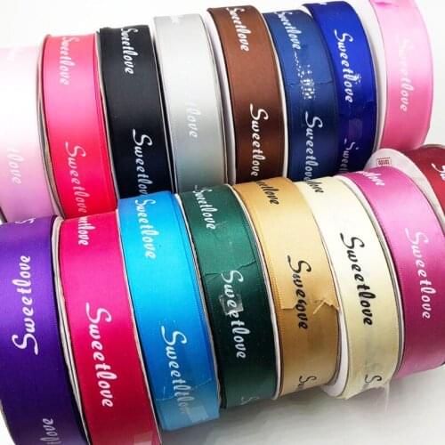 5 Yard 25mm(1") Romantic Gift Packaging Belt Printed "SweetLove" Design Ribbon Tapes DIY Sewing&Wrapping Accessories