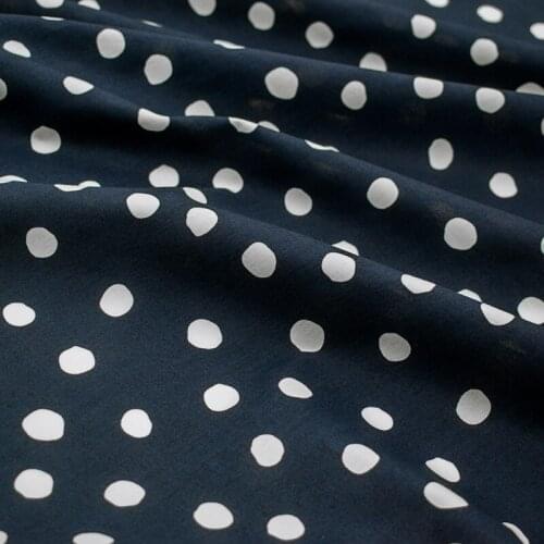 Irregular Wave Point On Blue Cotton Fabric For Dress Tissus Au MÈTre Telas Por Metro Sewing Ткань Для Шитья Vestidos Tissu Tela