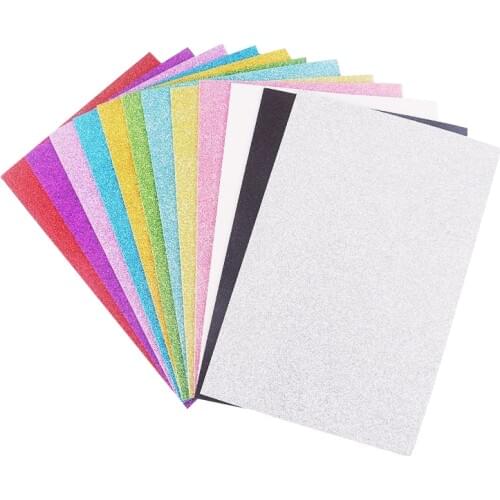 Free shipping A4 10pcs glitter bright sponge paper foam paper Kindergarten handmade 2MM thick with gold powder sheet material