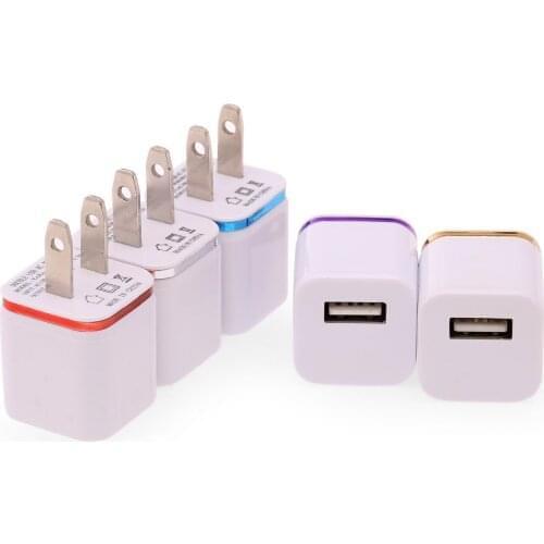 Colorful 1A US Plug AC Power Adapter Home Trave Wall USB Charger adapter for iPhone plus for Samsung HTC 100pcs/lot