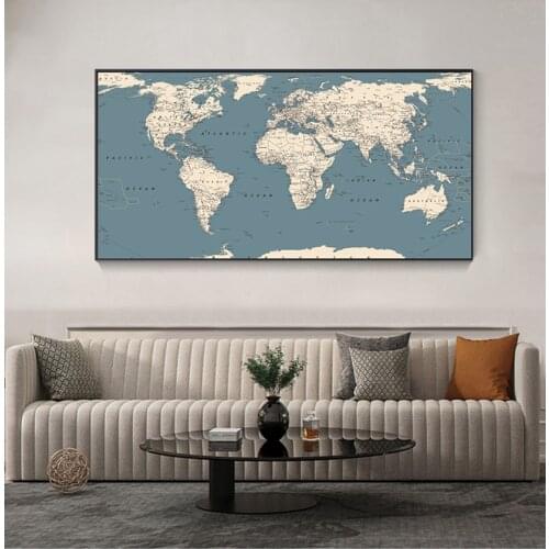 Decorative Posters NO FRAME World Map Pictures Canvas Painting Wall Art For Living Room Bedroom Office Home