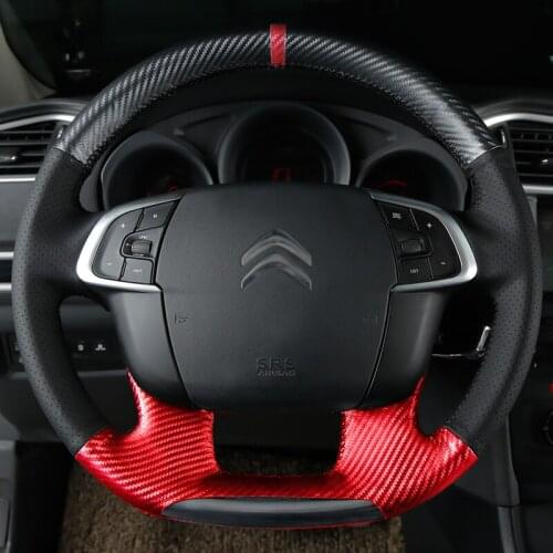 FOR Citroen Elysee steering wheel cover leather hand-sewn c4lc5c6c3-xrc4 Sega special car grip cover