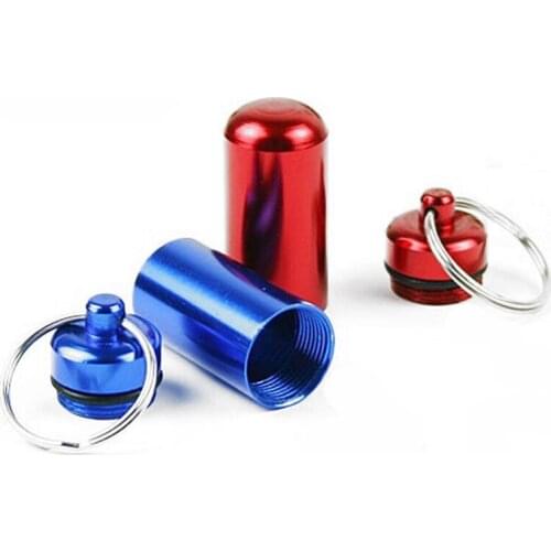 GTBL 6pcs Waterproof Aluminum Pill Box Case Bottle Cache Drug Holder Keychain Container Colorful