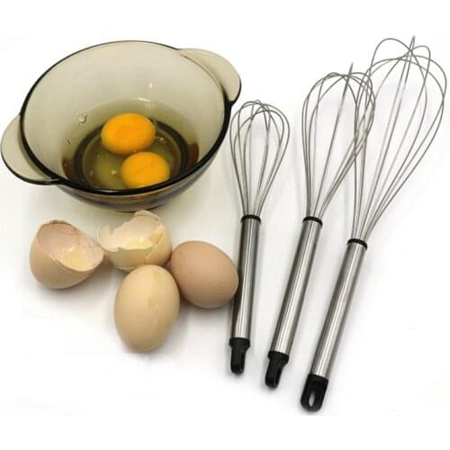 5pcs/lot Egg Tools Stainless Steel Egg Beater Hand Whisk Frother Mixer Aconite handle Milk Cream Stirring for Home Kitchen Tools