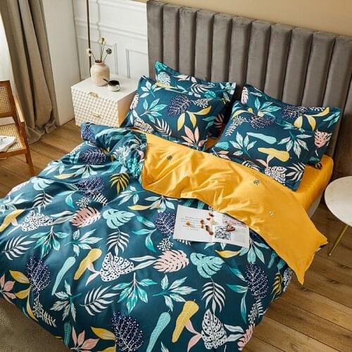 4 In 1 Set Bedding Decor Comfortable White Marble Pattern Printed Quilt Cover Single And Double Super Large