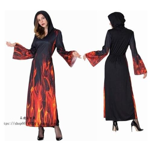 Halloween party hooded dress witch hitting scene COSPLAY costume movie Snow White skirt