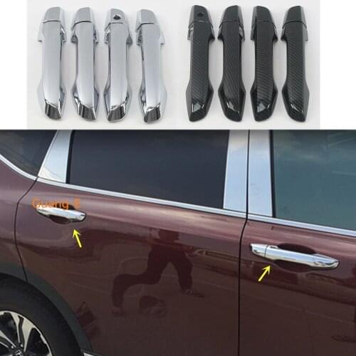 Car Cover Detector Stick Frame Trim ABS Chrome/Carbon Fiber Door Handle Armrest Handrail For Honda CRV CR-V 2017 2018 2019 2020
