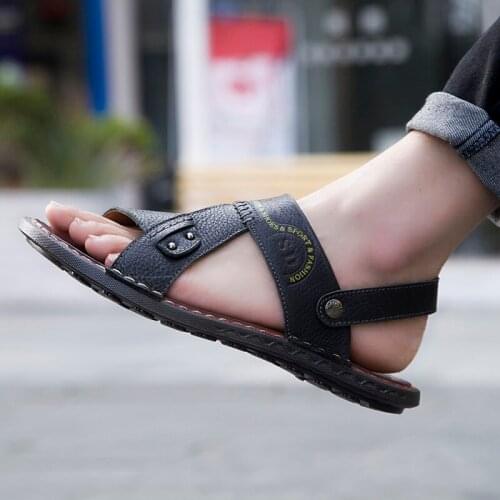 Sandalias De Cuero Para Hombre Sandali Uomo Sandals Outdoor Sandalle Homme Men Leather For 2020 Slide Sandalia Masculina