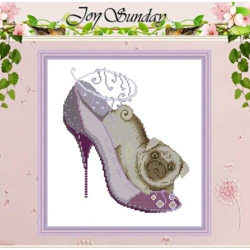 Shar Pei And High Heels Pattern Counted 11CT 14CT Cross Stitch Set DIY Chinese Cross-stitch Kit Embroidery Needlework home decor