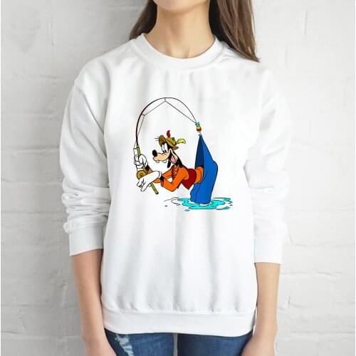 Disney Goofy Interesting Fishing Vogue Sweatshirt Unisex Clothes Undefined Urban Casual Geeky Chic Style 2021 New Autumn Full