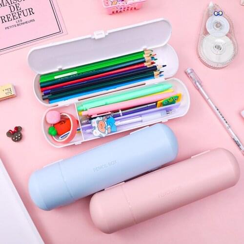 Pencil Cases Double Layer High Capacity School Pencil Case Pen Bags Korean Fashion Pencil Case Cute Stationery Organizer Kawaii