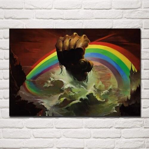 Rainbow Rising Hard Rock Heavy Metal artwork drawing Blackmore YR089 living room home wall modern art decor wood frame poster