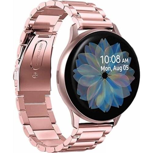 Rosepink Stainless Steel Watchband for Samsung Galaxy Watch Active2 40mm 44mm SM-R830 Quick Release BandGalaxy Watch 3 45/41mm