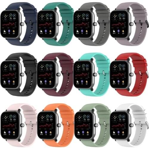 Round Tail Silicone Strap Replace Watch Smartwatch Band Wrist 20mm Stap Bracelet Compatible with Huami-amazfit GTS 2e