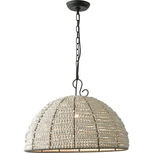 Retro simple wooden bead chandelier restaurant homestay bar counter shop bedroom bedside lamp