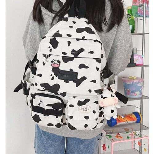 Cow Backpacks for Women Large Capacity Rucksack Female Anti Theft Bagpack Teen Girls Travel School Bag Waterproof Oxford Mochila