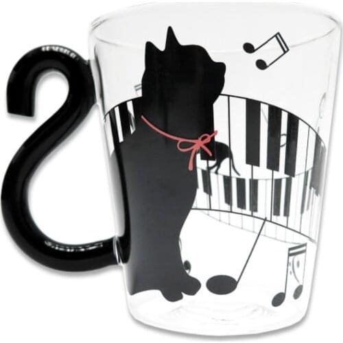 Cute Cat Drinking Glass Bottle Creative Animal Cartoon Cat Designed Bottle Cups Kitchenware Mug Drinking Tools