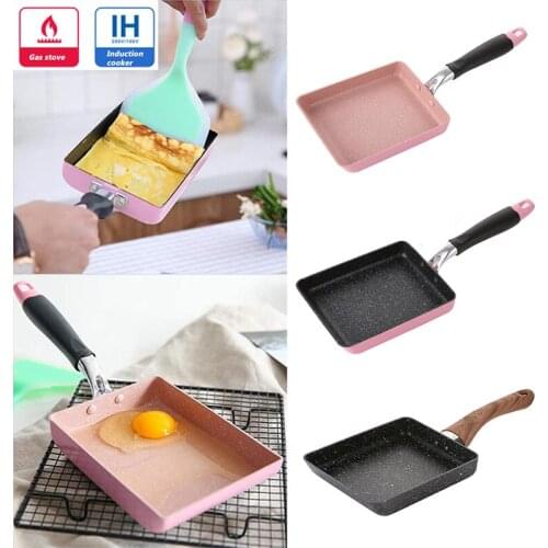 1Pc Japanese-style Non-stick Frying Pan Aluminium Alloy Mini Square Breakfast Egg Pot Cookware