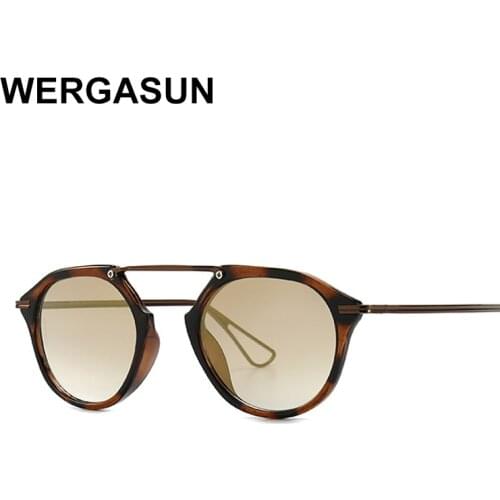 WERGASUN New Classic Round Sunglasses Women/Men Small Vintage Retro Sun Glasses Female Ladies Driving Eyewear Oculos De Sol