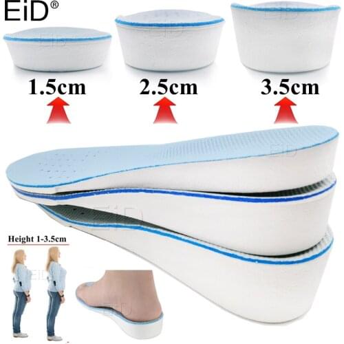EiD Height increase insoles for men/women 1/2/3.5 cm up invisiable arch support orthopedic Elevator insoles shock absorption Pad
