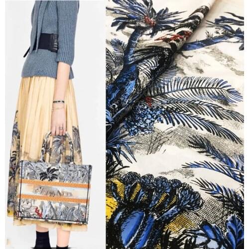 98*150cm/piece Tropical forest animal digital painting pure cotton fabric for skirt ткань хлопок ткани tissu telas sewing tecido