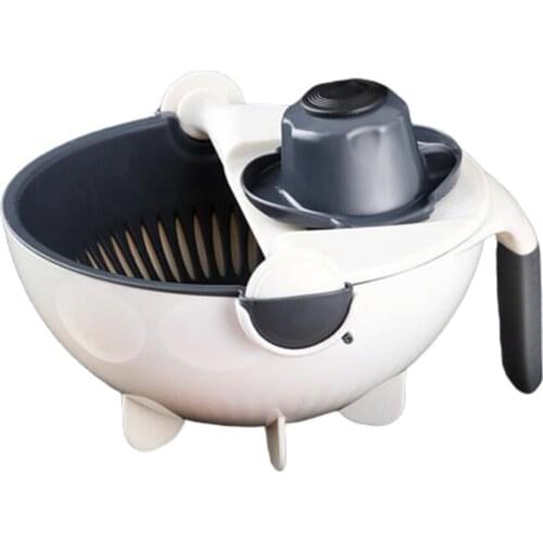 Rotation Vegetable Basket Rice Basket Fruit Bowl Fruit Tray Storage Double-layer Drain Kitchen Basket