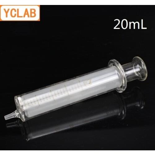 YCLAB 20mL Glass Syringe Injector Ink Sampler with Needle Laboratory Chemistry Equipment