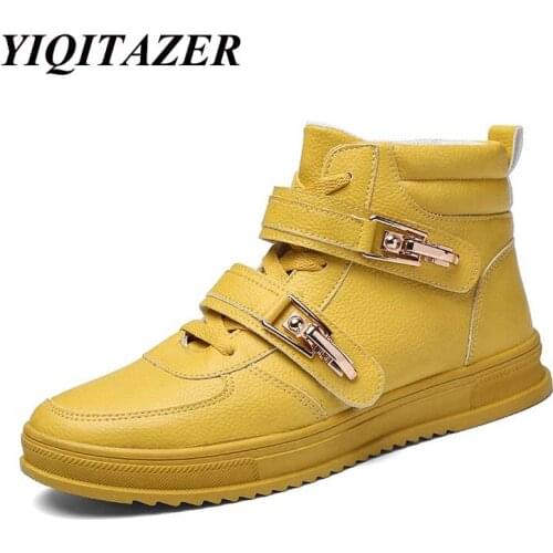 YIQITAZER 2018 Business man PU Leather Shoes Motorcycle Boots Man shoes,Round Toe High Quality Winter Ankle Formal Man Shoes