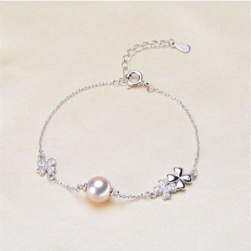 DIY pearl accessories 925 silver pearl jade bracelet empty hold fashion bracelet holder