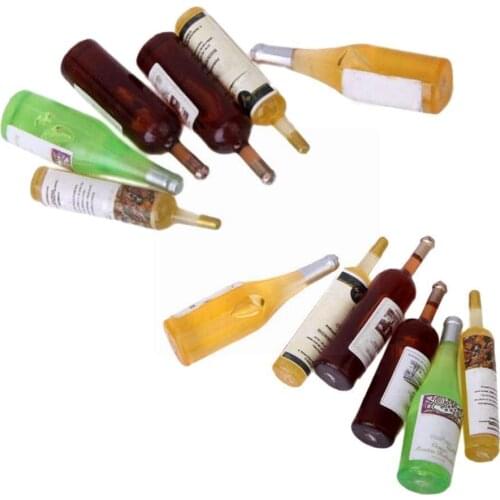 12 Pcs/set Mini Plastic Wine Bottle Various Styles Accessories Home Toys Children Room Miniature Simulation Model For Decor O1C2