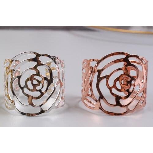 12PCS/Metallic color-preserving electroplating rose napkin ring U-shaped napkin ring desktop decoration wedding party supplies