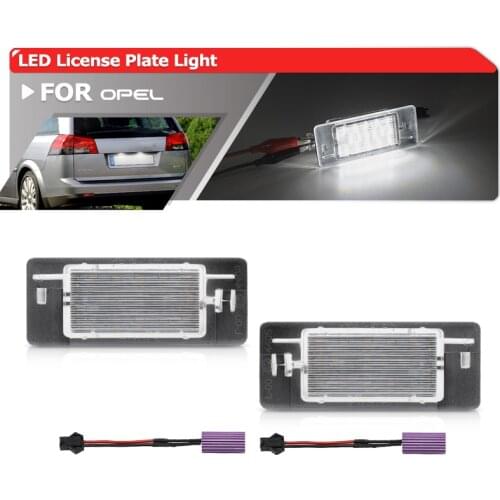 2x Canbus Error Free White SMD Rear Led License Plate Lights For Opel Vectra C Estate 2002-2008 OEM: 93180083 6223510