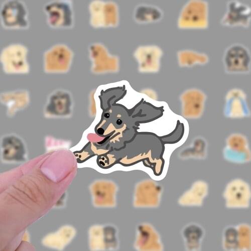 40PCS Cute Animal Cartoon Stickers Kawaii Dachshund Dog Sticker Waterproof Skateboard Desk Laptop Suitcase Decal for Kids Gift