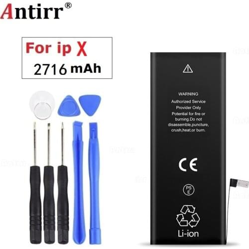 For iphone X battery 100% new 2716mah replacement battery for iphone X with repair tools kit