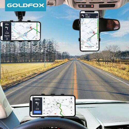 Car Phone Holder Mobile Phone Support in Car Holder Dashboard Rearview Mirror Sun Visor Car Phone Stand GPS Navigation Bracket